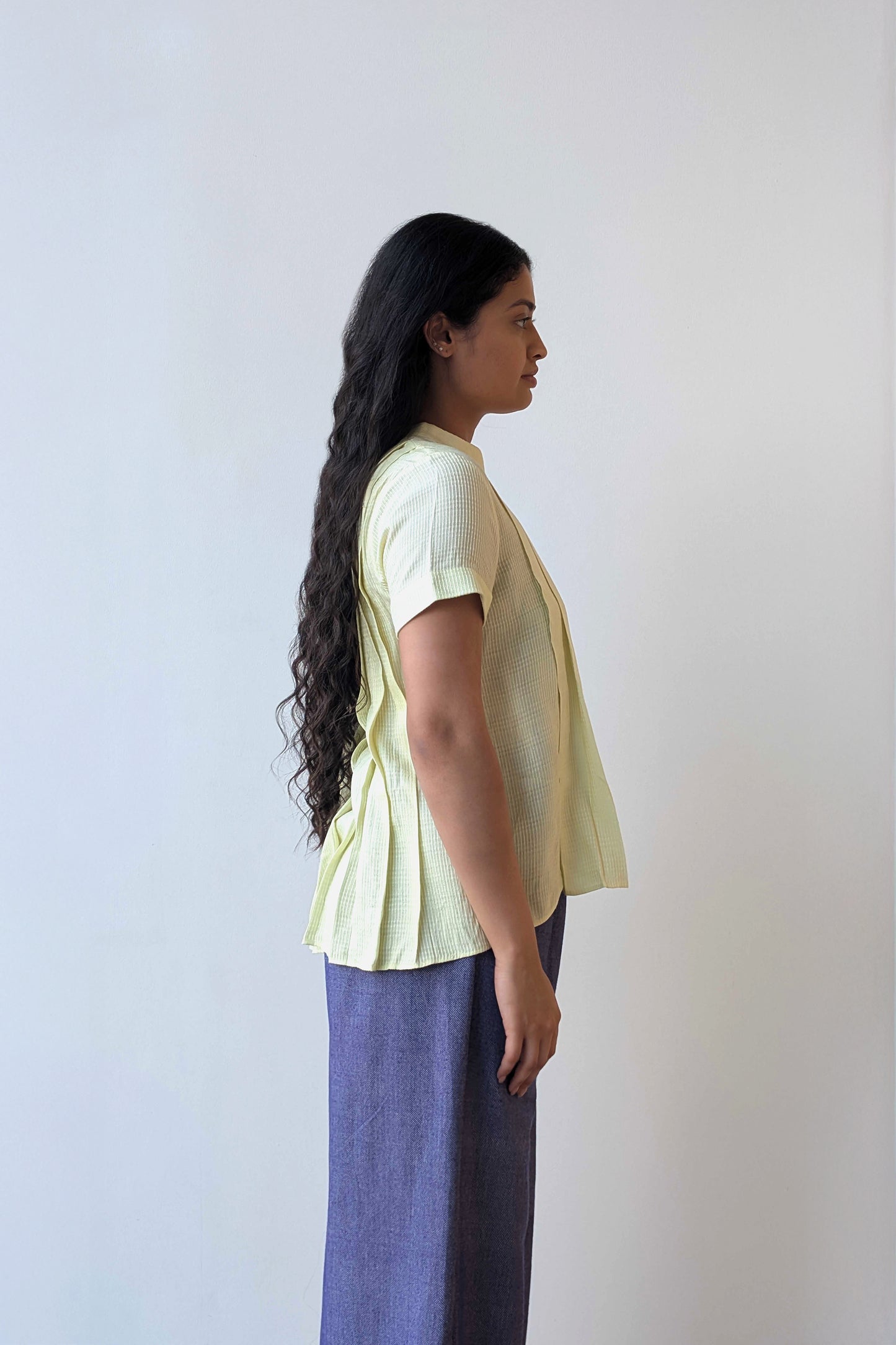 Lemon Pleated Shirt