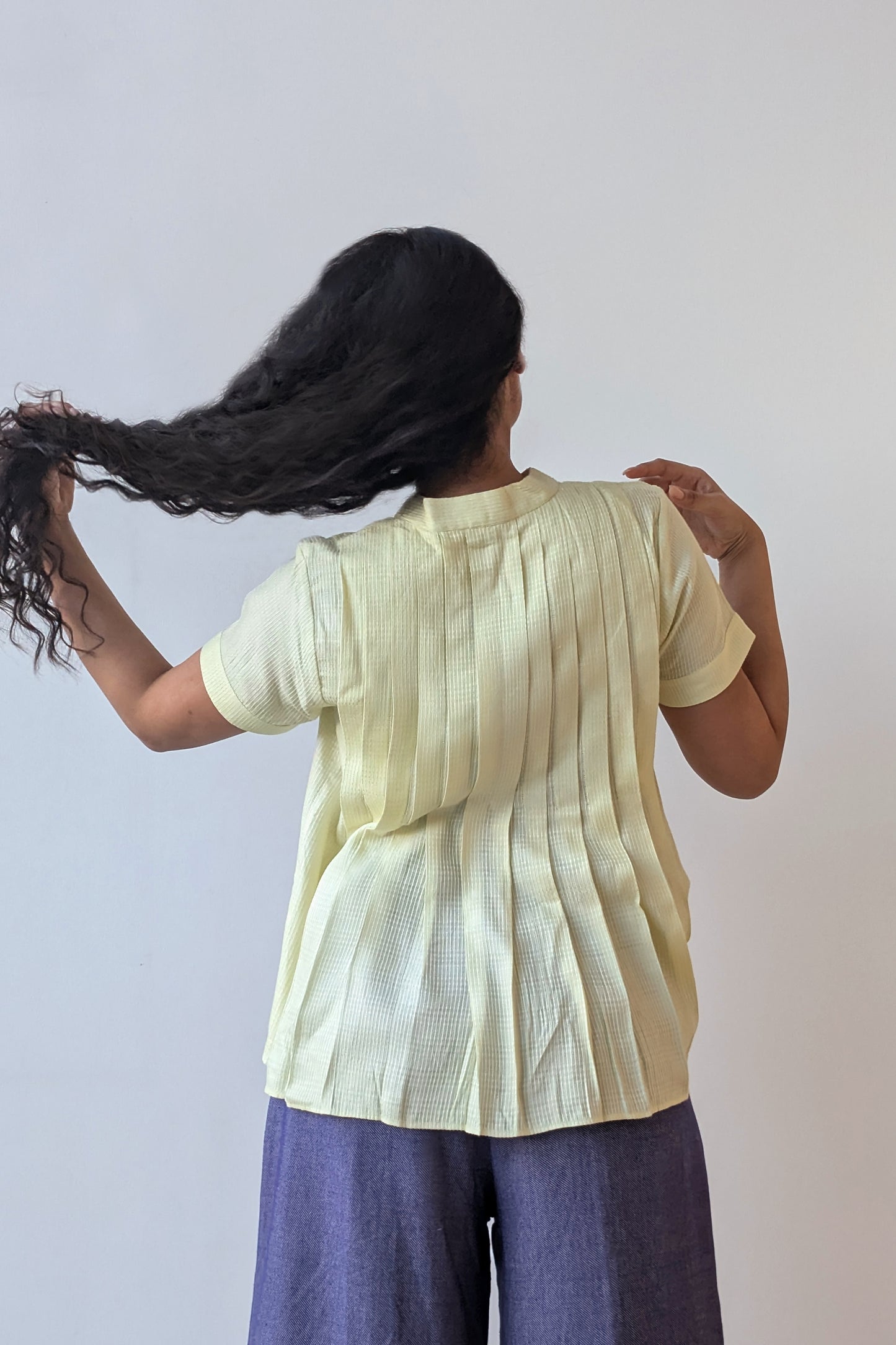 Lemon Pleated Shirt