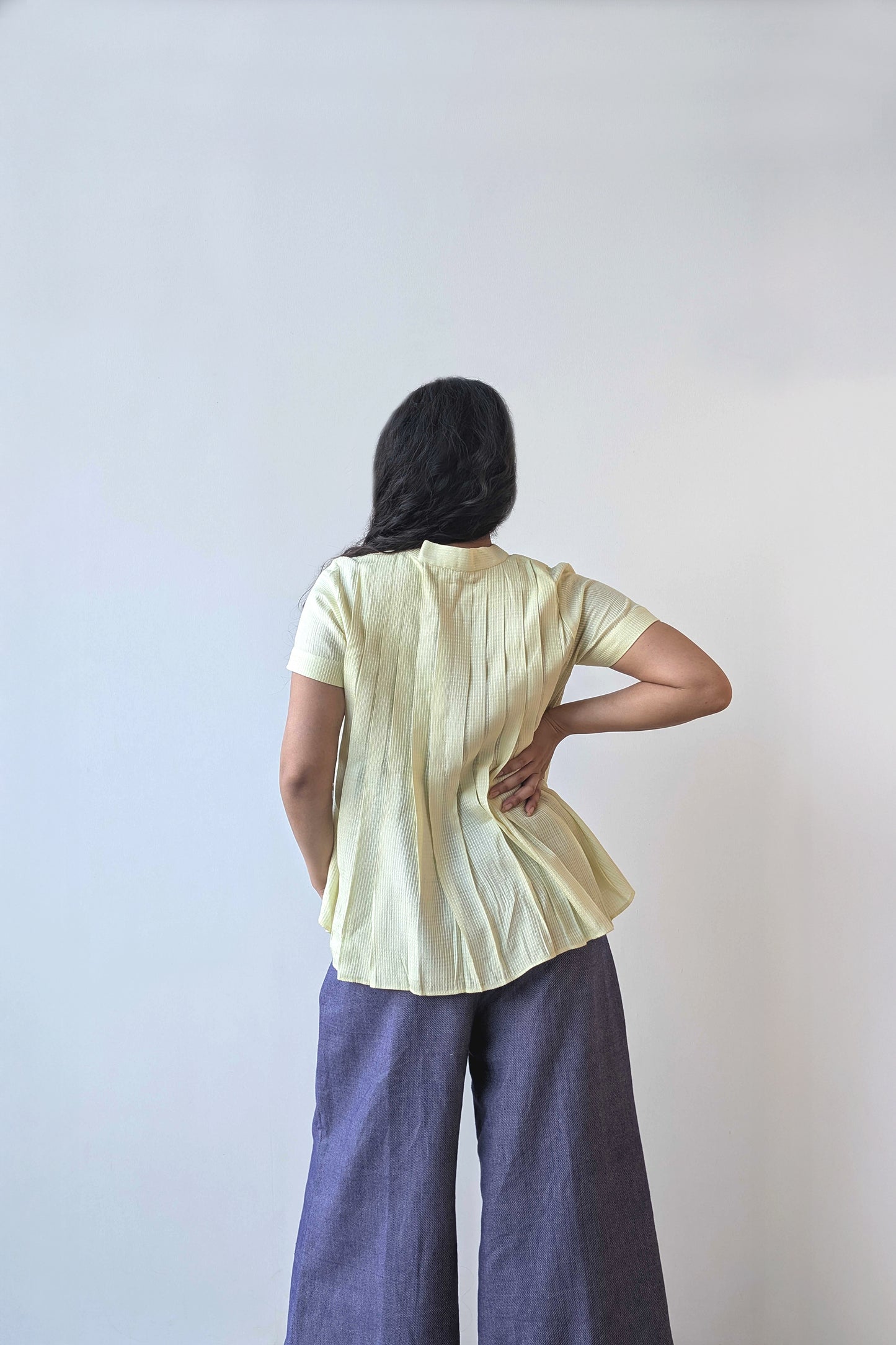 Lemon Pleated Shirt