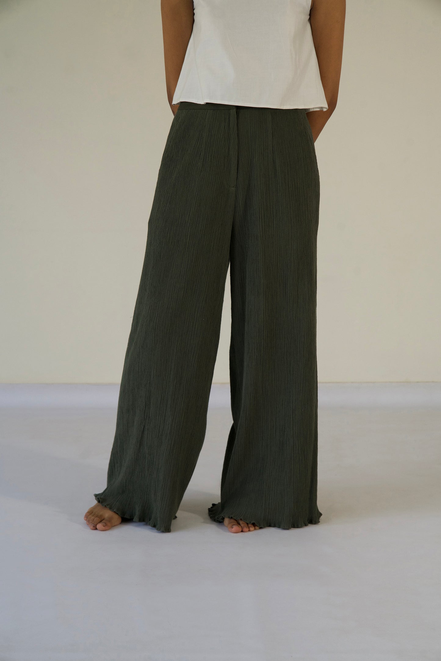 Crinkle Pants - Olive
