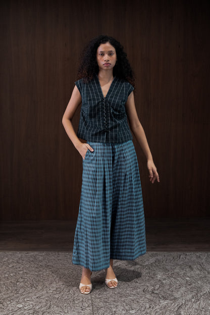 charcoal plait top | set