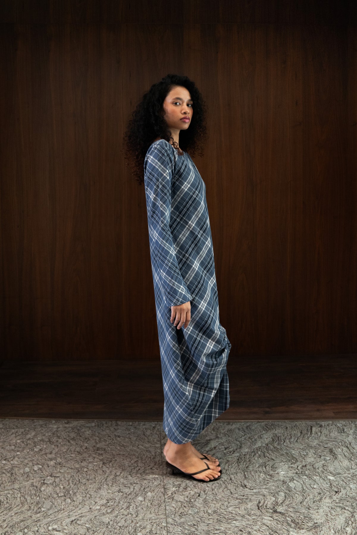 boat neck bias dress