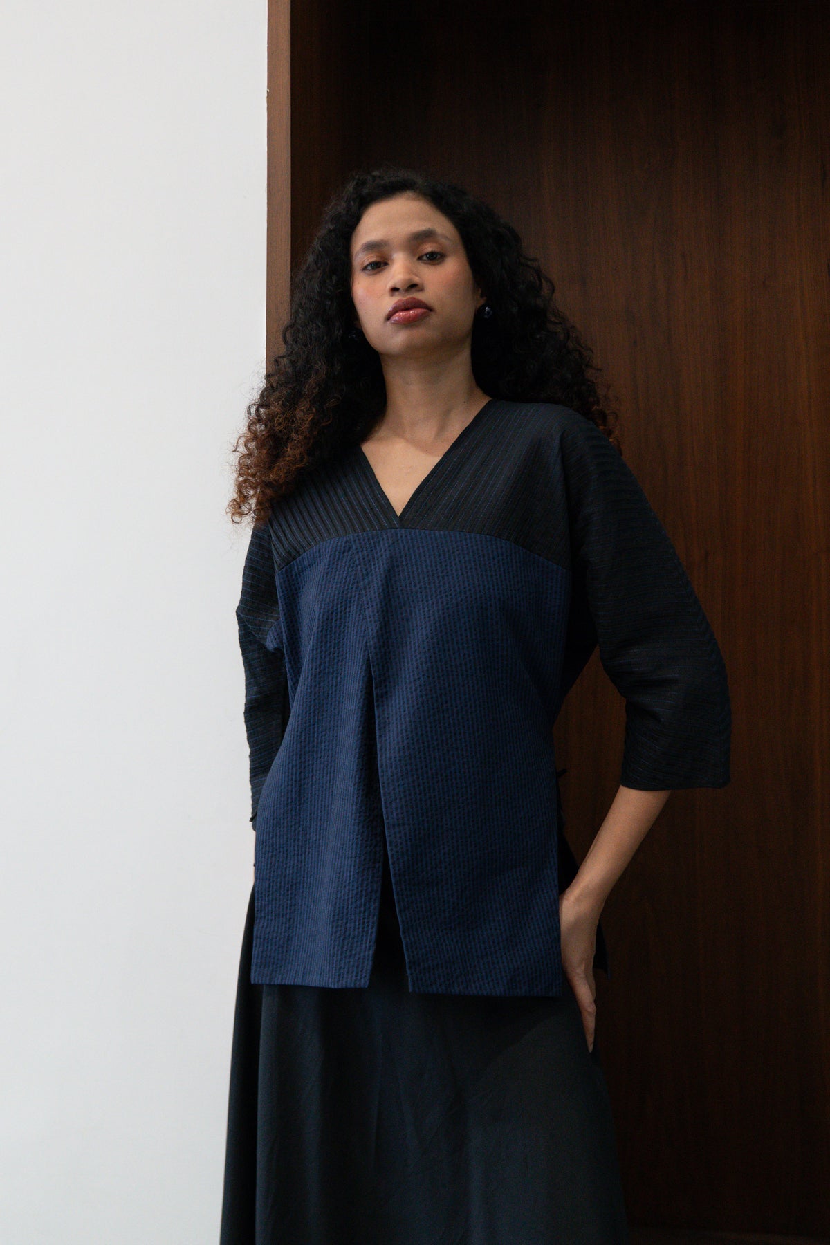blue delta blouse