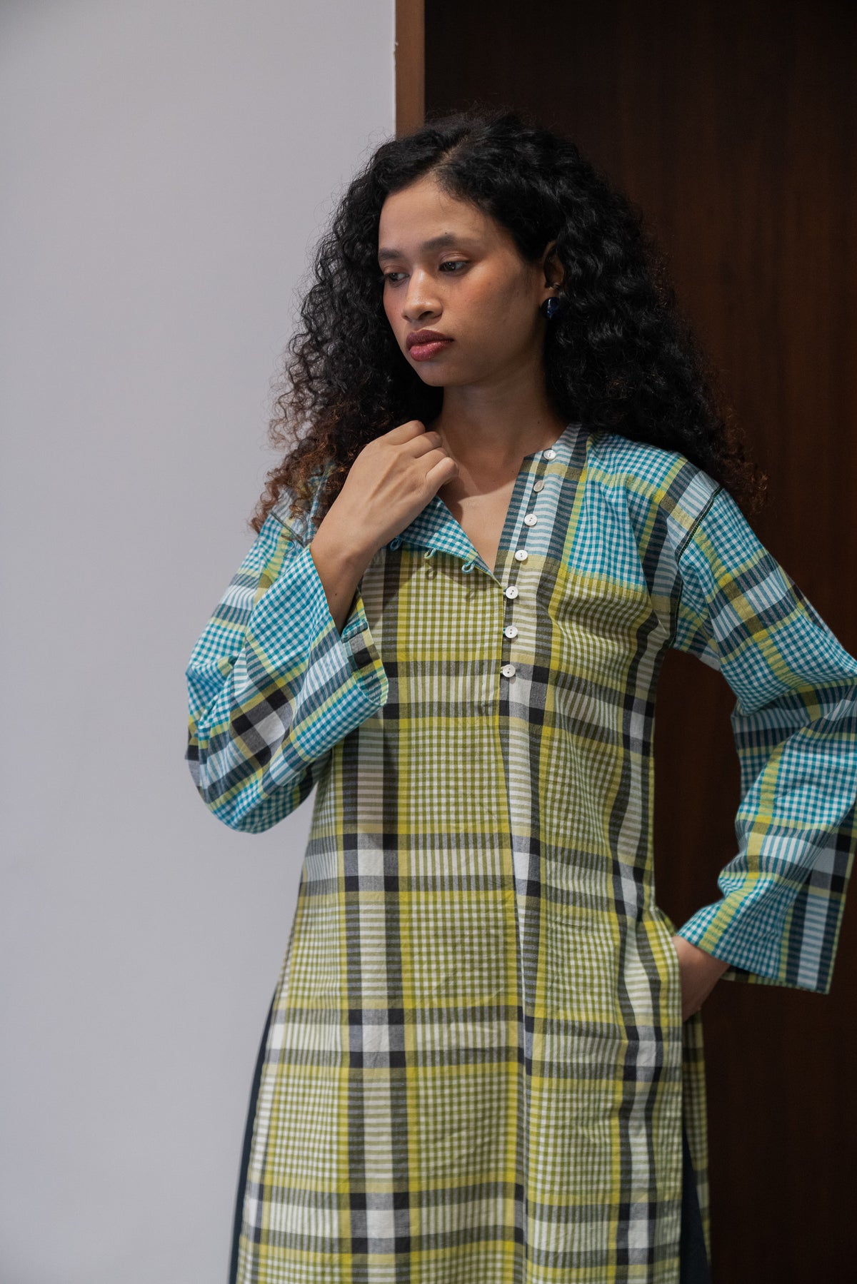 corn grid tunic | set