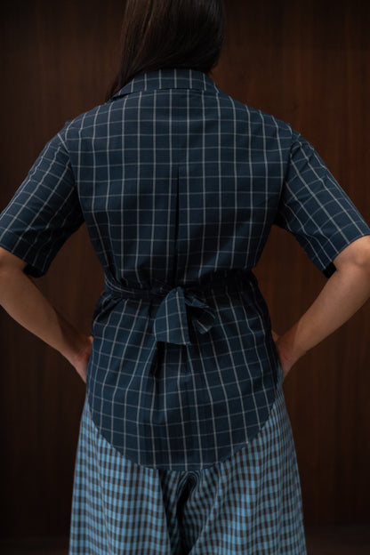 charcoal wrap shirt | set