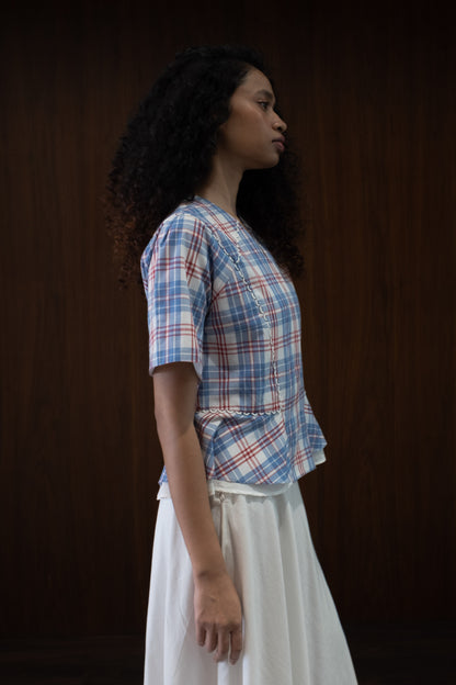 scallop peplum blouse