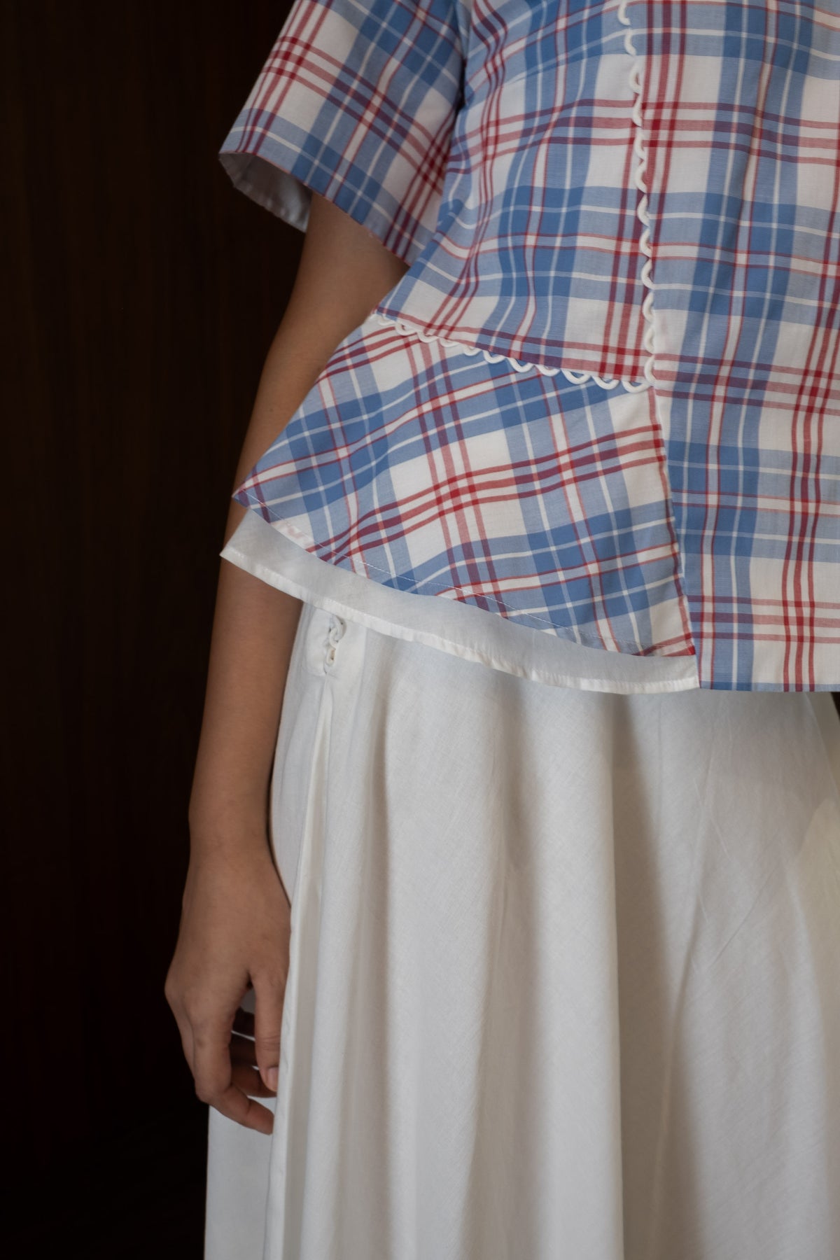 scallop peplum blouse