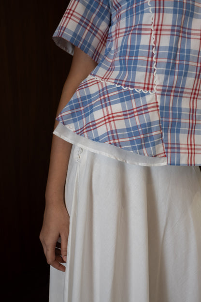 scallop peplum blouse