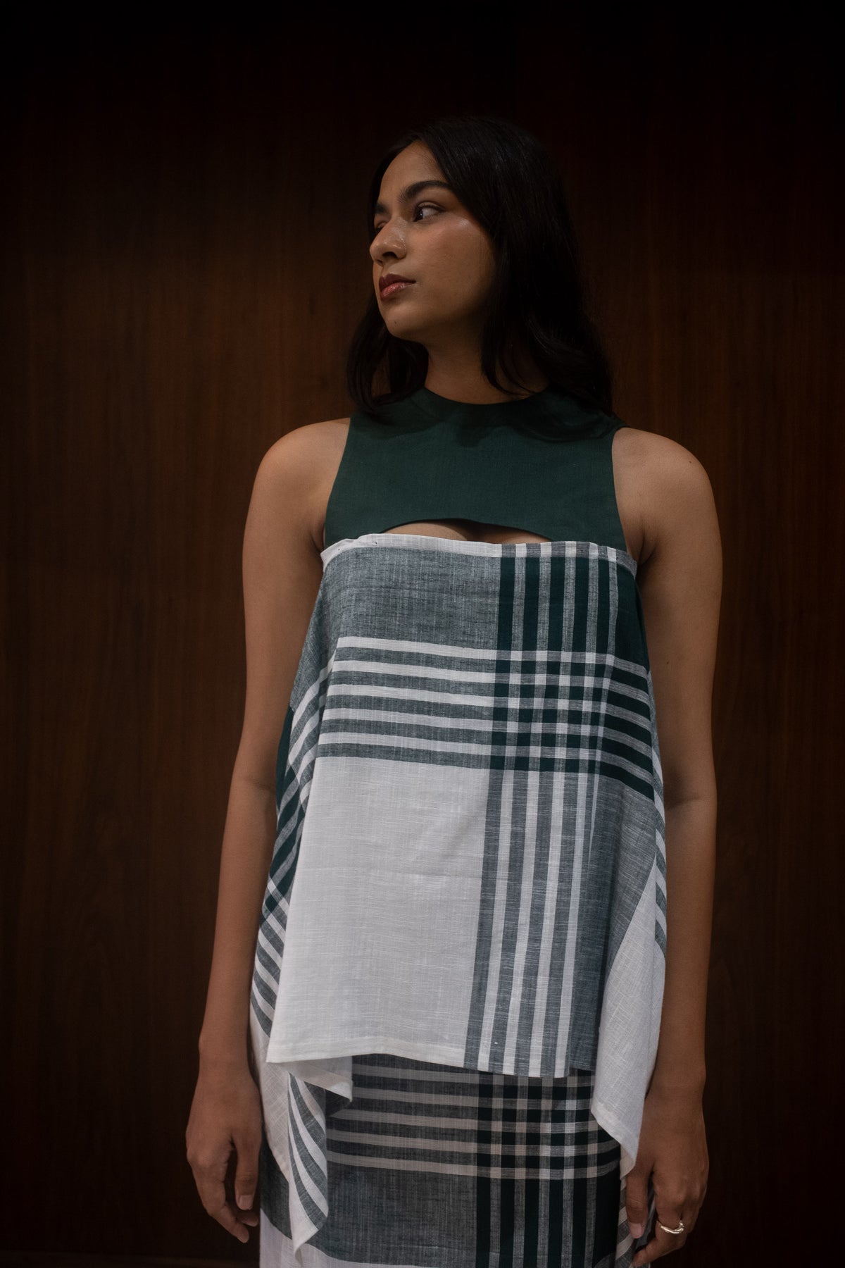 forest drape dress