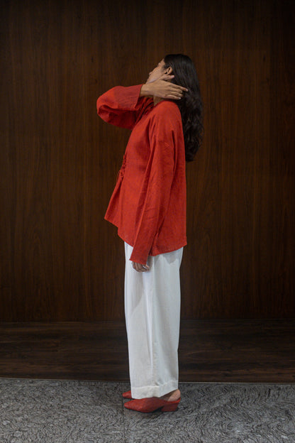 scarlet gathered blouse