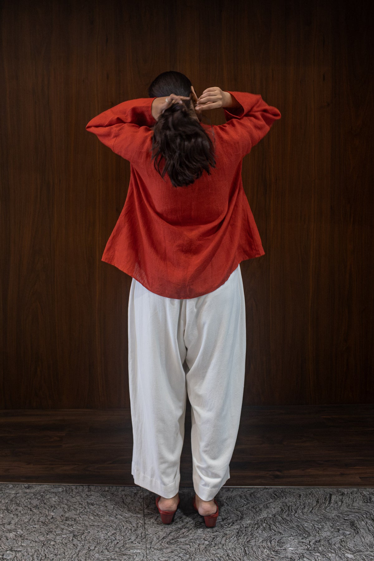 scarlet gathered blouse