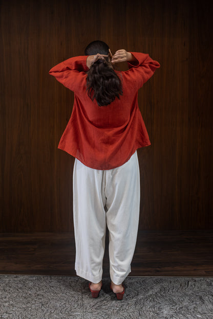 scarlet gathered blouse