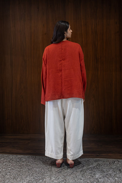 scarlet gathered blouse