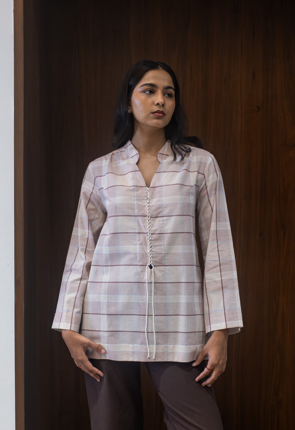 tea rose braided blouse