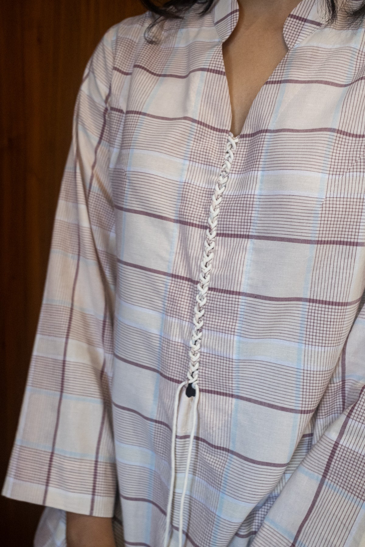 tea rose braided blouse