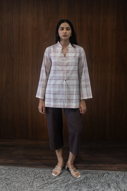 tea rose braided blouse