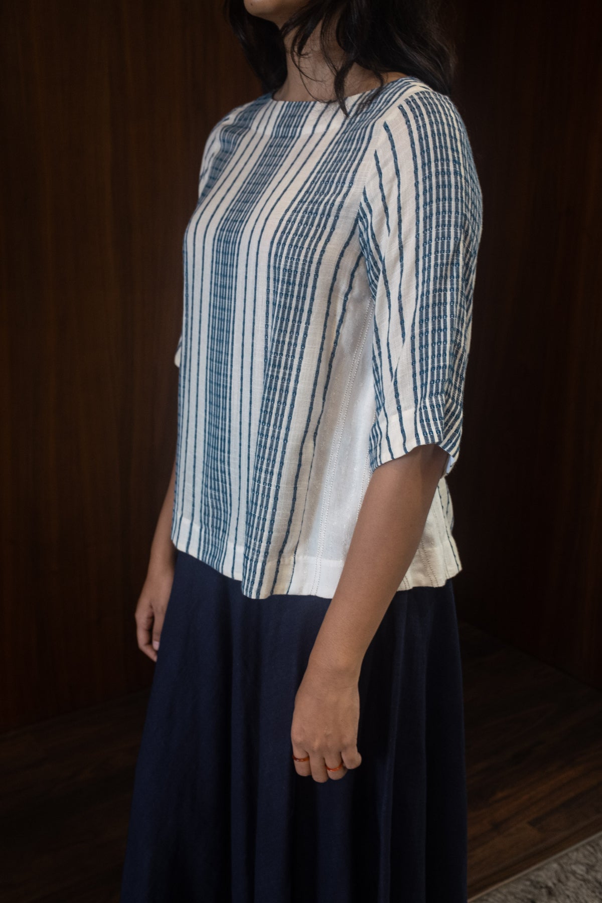 teal stripe blouse