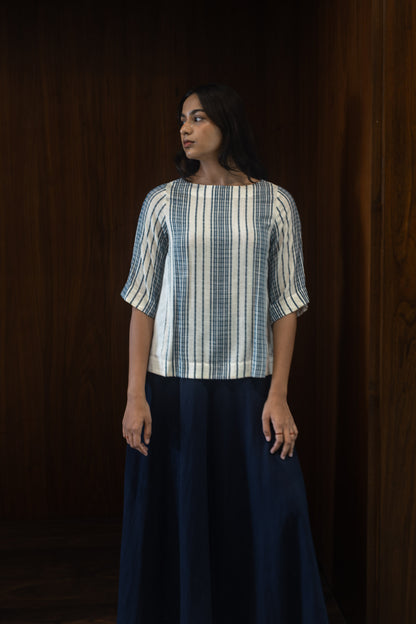 teal stripe blouse