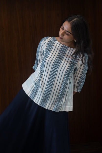 teal stripe blouse