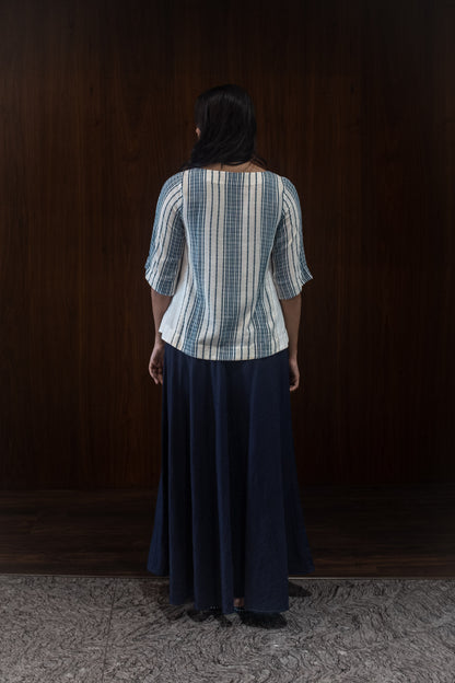teal stripe blouse