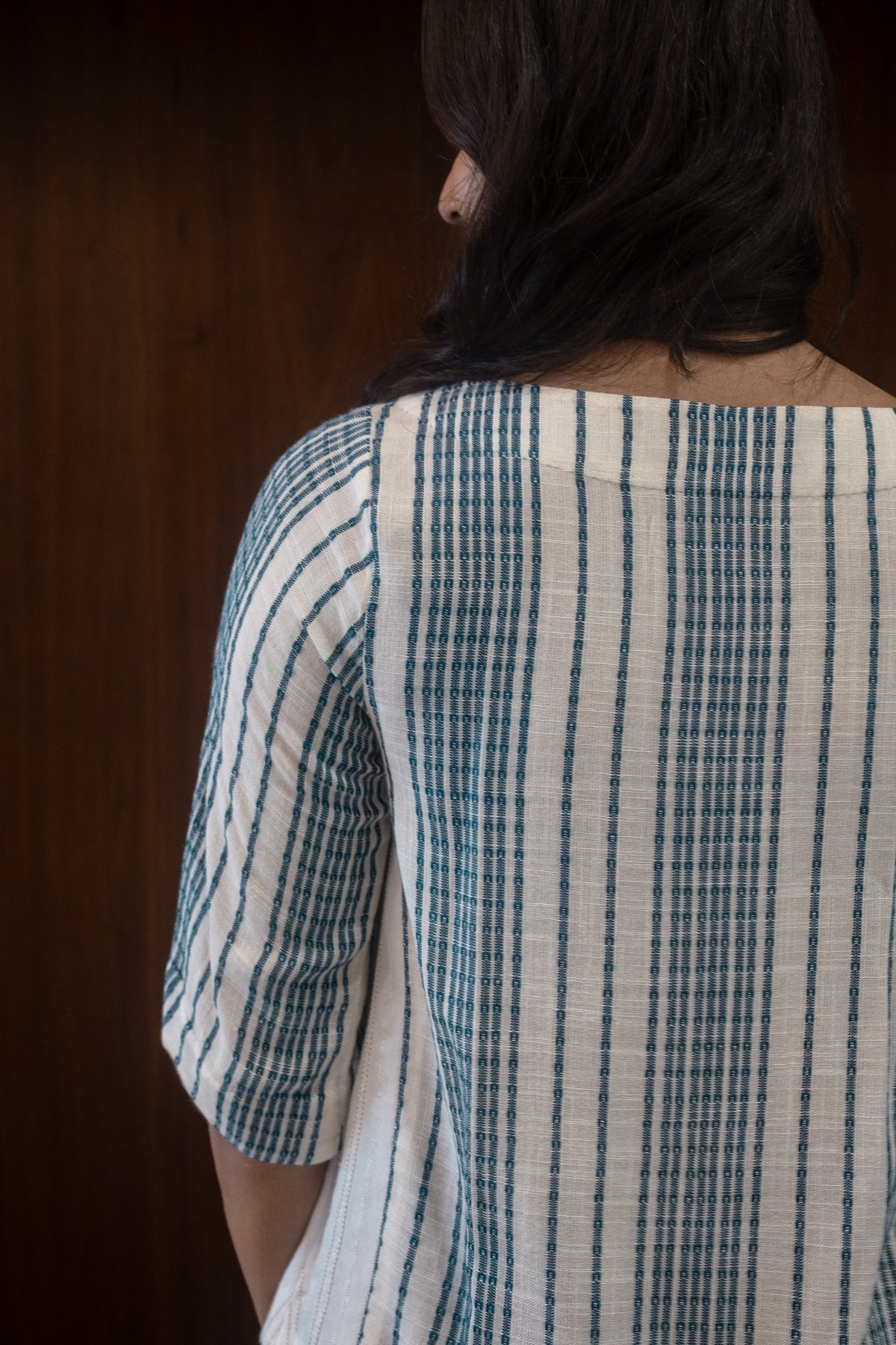 teal stripe blouse