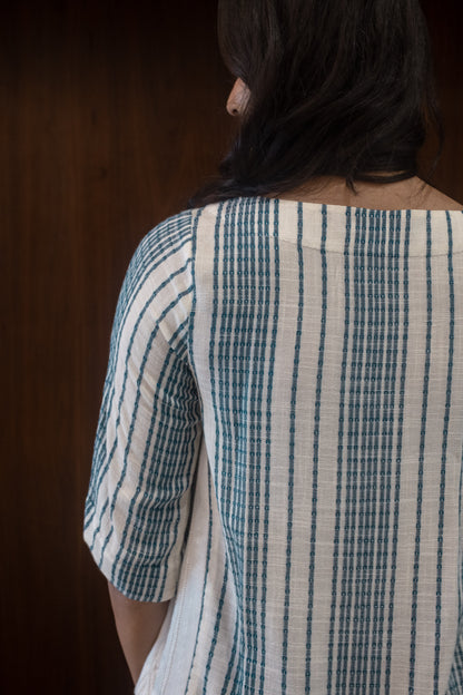 teal stripe blouse