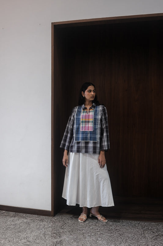 scallop patch shirt