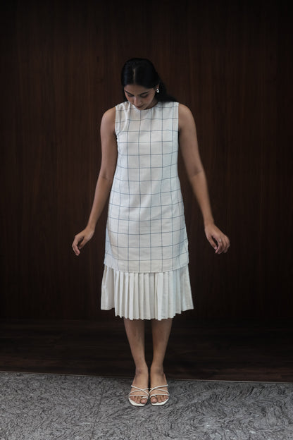 cream sheath dress