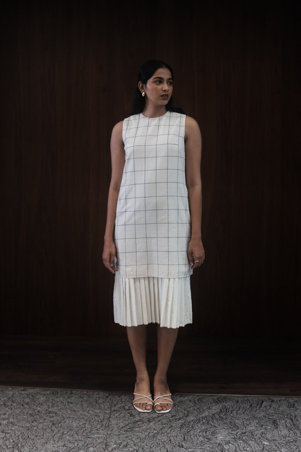 cream sheath dress