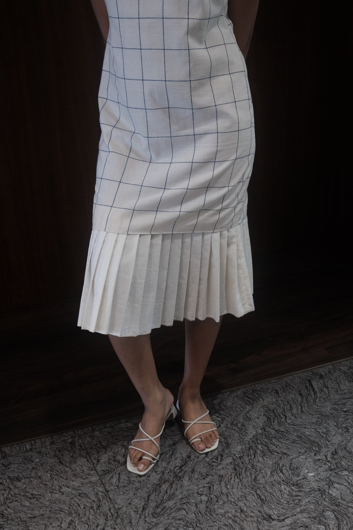 cream sheath dress