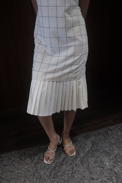 cream sheath dress