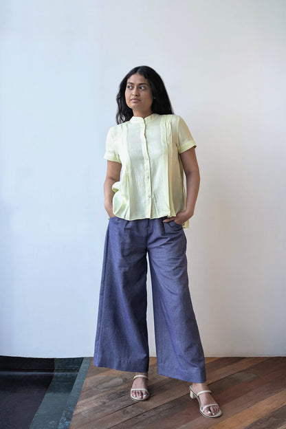 Lemon Pleated Shirt