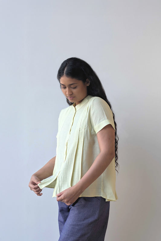 Lemon Pleated Shirt