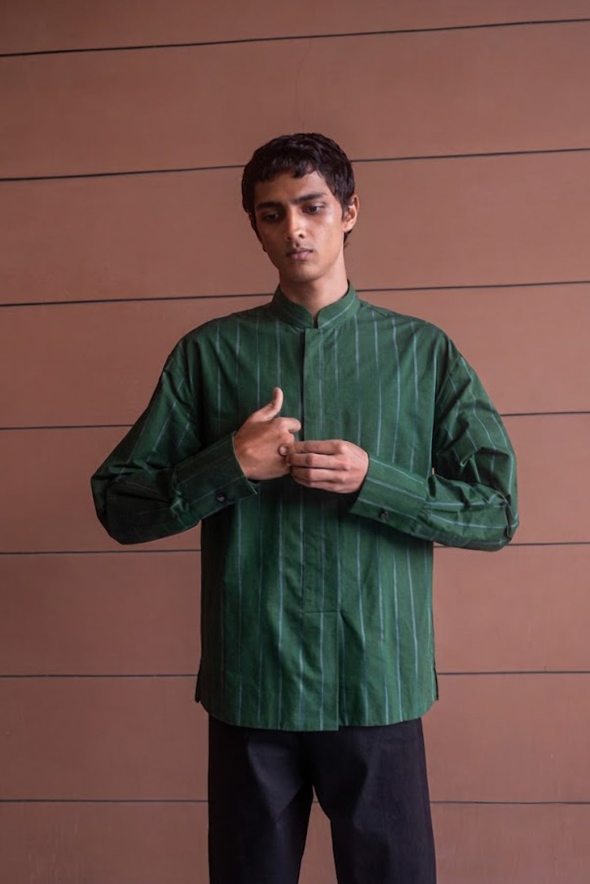 malachite mandarin shirt