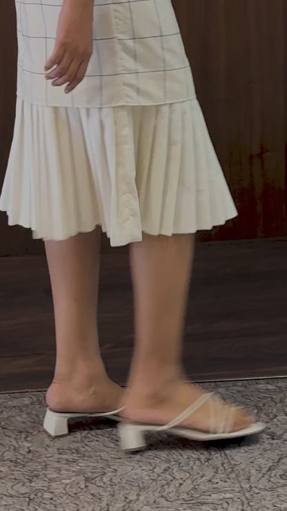 cream sheath dress